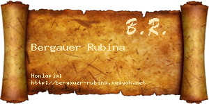 Bergauer Rubina névjegykártya